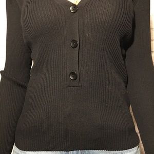 Long Sleeve Half Button Up Top